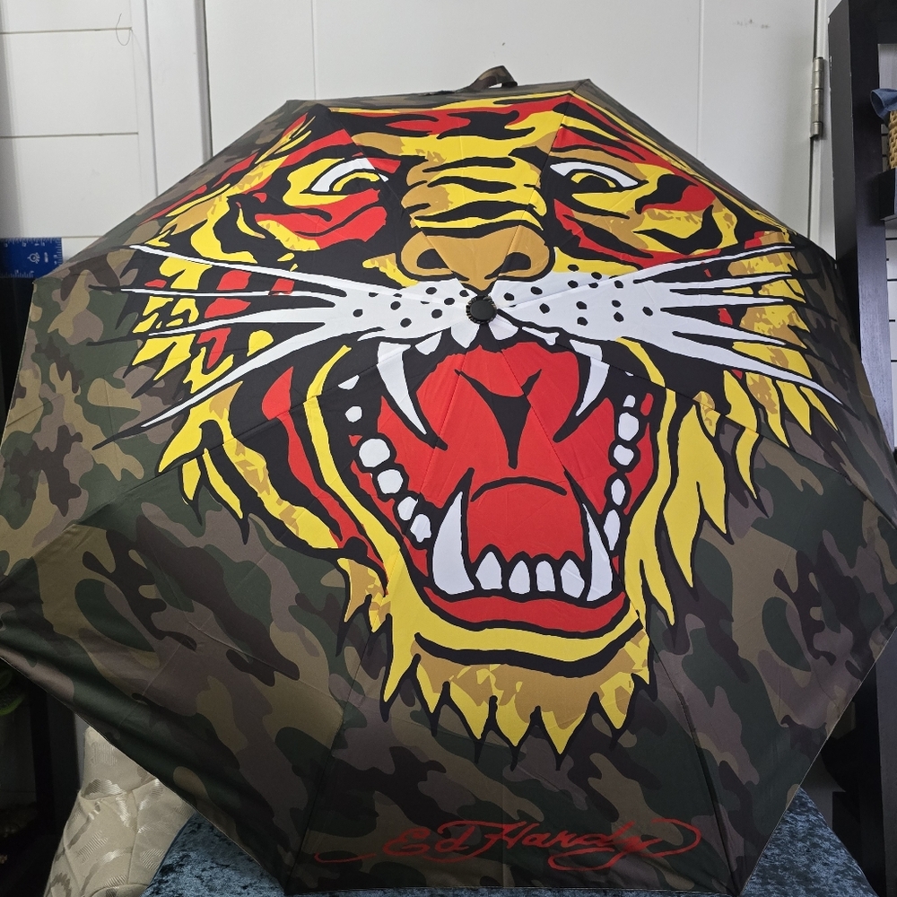Ed Hardy Tiger Print Camo Umbrella